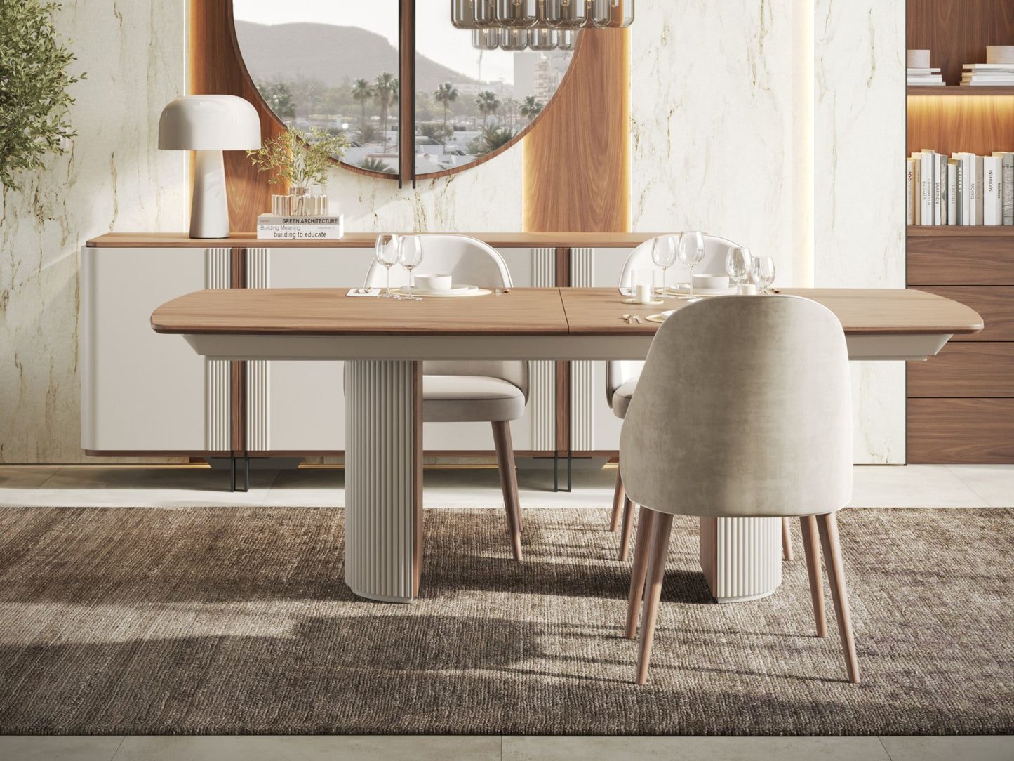 Mesa de Jantar Daris com 2 Pés